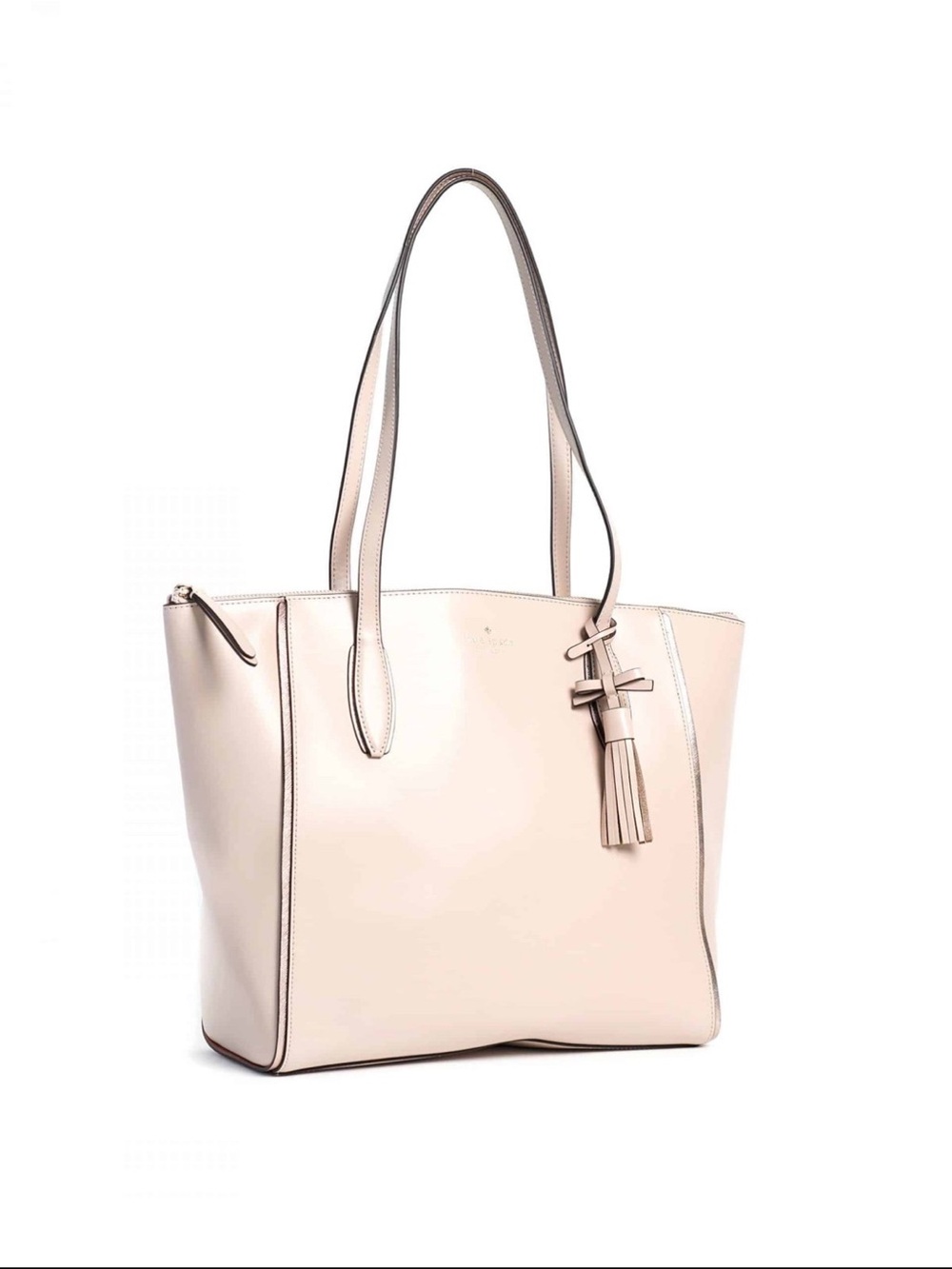 kate spade Blush Leather Tote with Tassel Charm